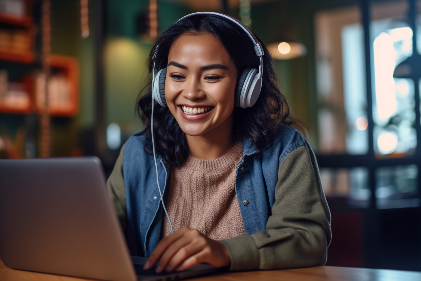 VA talking to a client online