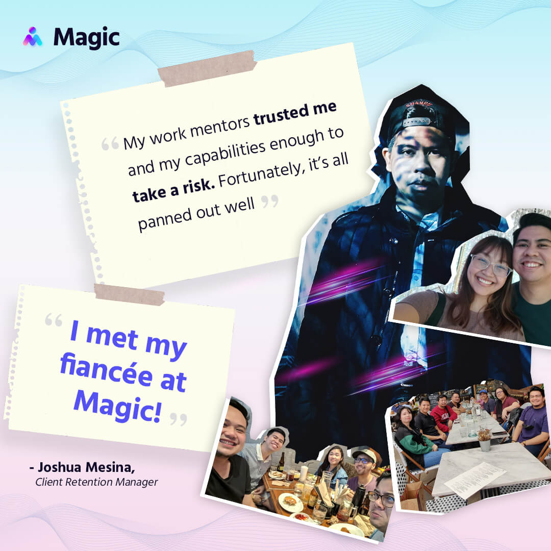 a collage of people and notes